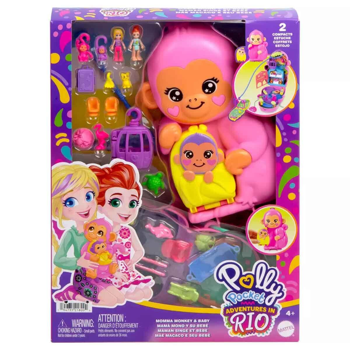 Polly Pocket Çanta Olabilen Micro Oyun Setleri Momma Monkey And
