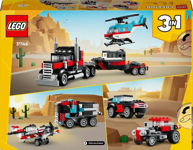 LEGO Creator Helikopterli Açık Kasa Kamyon 31146