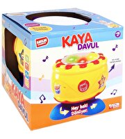 Pilli Işıklı Kaya Davul Sarı 16 Cm