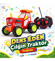 Dans Eden Çılgın Traktör Kumandalı Işıklı ve Müzikli Traktör Kırmızı