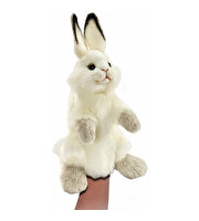 Hansa Creations Beyaz Tavşan El Kuklası Peluş 34 Cm