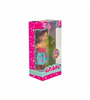 Sevimli Mini Bebek Kumral Yeşil Çiçekli Elbise