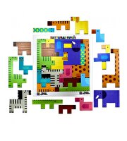 Ahşap Hayvanlar Bul Tak Tetris Beyaz Puzzle