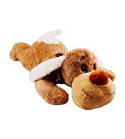 Parlak Desenli Kahverengi Köpek Peluş 60 Cm