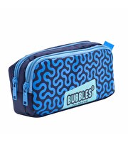 Bubbles Triangle Kalem Çantası Mavi Lacivert