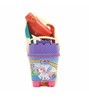 Resimli Mor Kapaklı Full Parçalı Kırmızı Suluklu Dev Kova Seti 1029