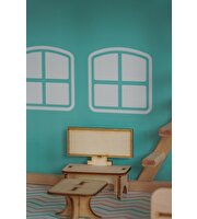 Ahşap Merdivenli Ev 1003 Mavi