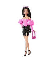 Barbie Deluxe Style Serisi Metalik Siyah Elbiseli Bebek JJN76