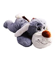 Parlak Desenli Gri Köpek Peluş 60 Cm