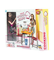 My Little Chef Table Mutfak Seti  Çiçekli Elbiseli Bebek