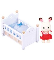 Sylvanian Families Çikolata Kulaklı Tavşan Bebek ve Yatağı