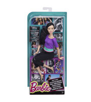 Barbie Sonsuz Hareket Bebeği Kumral Mor Tişörtlü DHL84