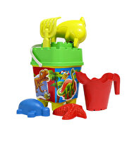 Resimli Yeşil Kapaklı Full Parçalı Kırmızı Suluklu Dev Kare Kova Seti 1029