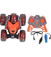 Uzaktan Kumandalı Led Işıklı ve Müzikli Akrobat Araba 360° Dönebilen Stunt Araba Turuncu