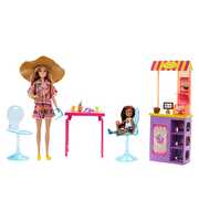 Barbie Yaz Tatili Bebek ve Smoothie Standı Oyun Seti JLX41