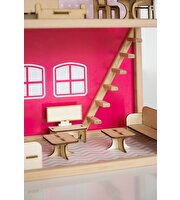 Ahşap Merdivenli Ev 1001 Pembe