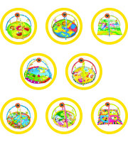 Babycim Aynalı Gece Desenli Daire Oyun Halısı