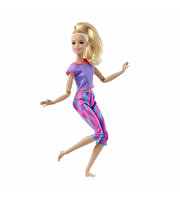 Barbie Sonsuz Hareket Bebeği Mor Renkli Spor Kıyafeti ile Sarışın GXF04