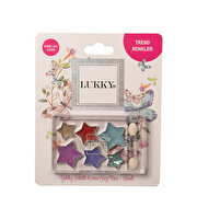 Lukky 6 Renkli̇ Yıldız Desenli Parıltılı Göz Farı Paleti̇ ve Fırçası