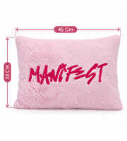 Manifest Pembe Peluş Kırlent 35×45 Cm