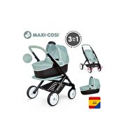 Smoby Maxi Cosi & Quinny Gri 3'ü1 arada Oyuncak Bebek Arabası