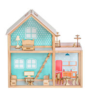 Ahşap Merdivenli Ev 1003 Mavi