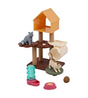 Evcil Hayvan Yavru Kedi Kulübeli Sürpriz Paket Oyun Seti