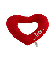 Love Nakışlı Kalpli Yastık 35 Cm Peluş