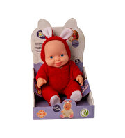 Tavşanlı Kostümlü Sesli Roza Et Bebek Kırmızı