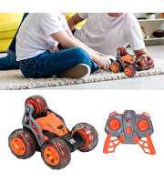 Uzaktan Kumandalı Led Işıklı ve Müzikli Akrobat Araba 360° Dönebilen Stunt Araba Turuncu