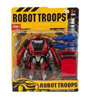 Transform Set Robot ve Araba 2'si 1 Arada Figür Seti Kırmızı