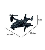 Sesli ve Işıklı Osprey Askeri Ulaşım Uçağı Siyah