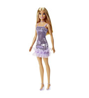 Barbie Pırıltılı Bebekler Mor Parlak Elbiseli HJR93