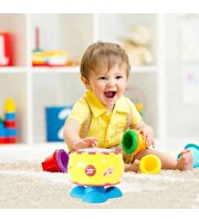 Pilli Işıklı Kaya Davul Sarı 16 Cm