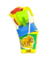 Resimli Mavi Kapaklı Full Parçalı Sarı Suluklu Dev Kova Seti 1029