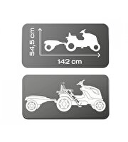 Smoby Life Farmer XL Siyah Pedallı Römorklu Traktör