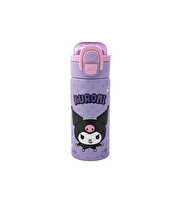 Kuromi Çift Fonksiyon Kapaklı Çelik Matara 600 Ml