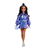 Barbie Deluxe Style Stil İkonu Bebek Metalik Mavi Üst ve Etekli JFP42