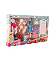 Cindy Makyaj Masalı Dolaplı Oyun Seti Mavi Elbiseli