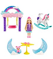 Barbie Dreamtopia Chelsea ve Eğlenceli Dünyası Oyun Seti Pijama Partisi GTF50