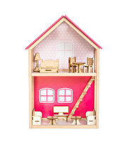 Ahşap Merdivenli Ev 1001 Pembe