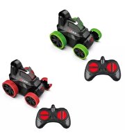 Uzaktan Kumandalı Akrobatik Zıppır Şarjlı Araba Yeşil