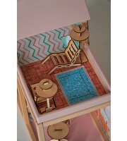 Ahşap Merdivenli Ev 1003 Mavi