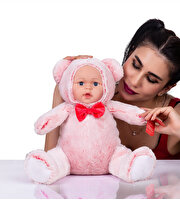 Bebek Yüzlü Peluş Oyuncak Kırmızı Ayı 30 cm.
