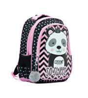 Muggle Tek Bölmeli Panda Siyah Anaokulu Sırt Çantası 7327