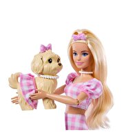 Barbie Uyumlu Dostlar Sarı Saçlı Bebek ve Köpekçiği JFP36