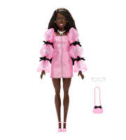 Barbie Deluxe Style Serisi Metalik Pembe Elbiseli Bebek JJN75