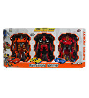 3'lü Büyük Dönüşebilen Robotlar Turuncu Siyah Kırmızı