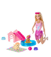 Barbie Köpekçikle Havuz Partisi Oyun Seti JBF35