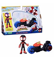 Spider And His Amazing Friends Motosiklet ve Figür Miles Morales Spider Man  F7460